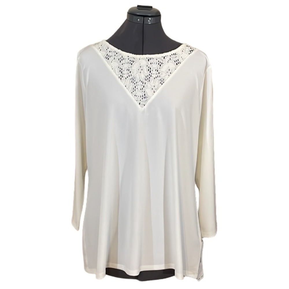 Lauren Ralph Lauren Pearl White Long Sleeve Top Size XL